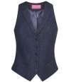 BK521 2310 Brook Taverner Ladies Nashville Tweed Waistcoat navy herringbone colour image